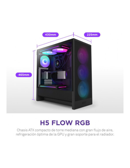 NZXT H5 Flow RGB (2024) e-ATX Caja para PC