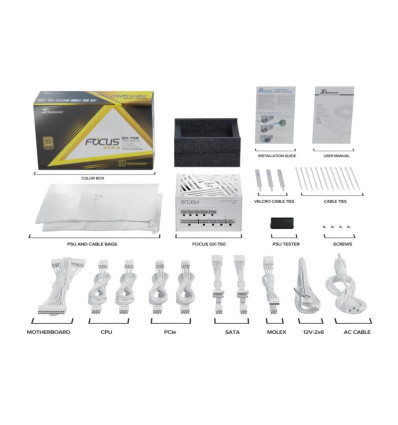 Seasonic Focus GX-750 ATX 3 2024 (PCIe 5.0) Blanca Fuente de alimentación 750W