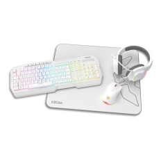 Krom Kenta Blanco Pack Teclado + Ratón + Auriculares + Alfombrilla
