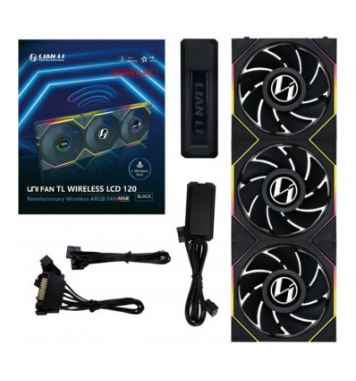 Lian Li UNI Fan TL Wireless aRGB LCD 120 Pack de 3 Ventiladores inverso PC inalámbricos
