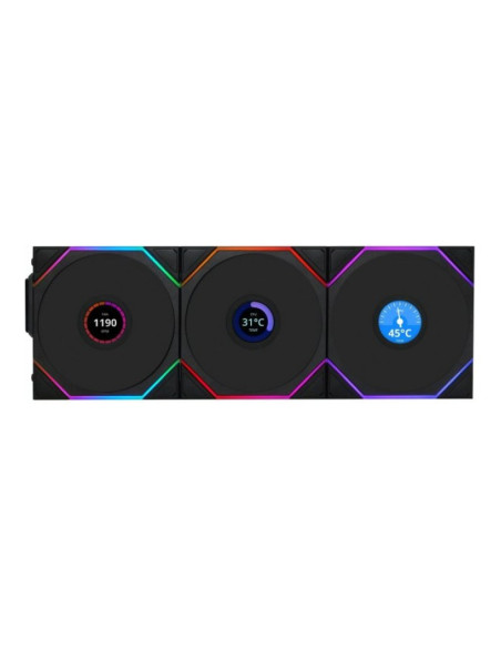 Lian Li UNI Fan TL Wireless aRGB LCD 120 Pack de 3 Ventiladores inverso PC inalámbricos