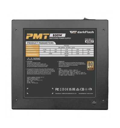 darkFlash PMT850 ATX 3.1 (PCIe 5.1)  Fuente de alimentación 850W