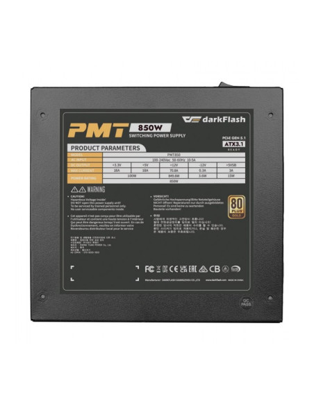 darkFlash PMT850 ATX 3.1 (PCIe 5.1)  Fuente de alimentación 850W