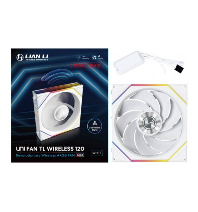 Lian Li UNI FAN TL120 Wireless aRGB PWM Reverse Blade White 120mm Ventilador PC