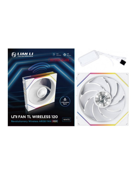 Lian Li UNI FAN TL120 Wireless aRGB PWM Reverse Blade White 120mm Ventilador PC