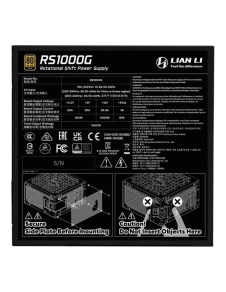 Lian Li RS 1000W 80+ Gold Fuente de alimentación 1000W