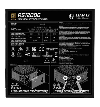 Lian Li RS 1200W 80+ Gold Hub Fuente de alimentación 1200W
