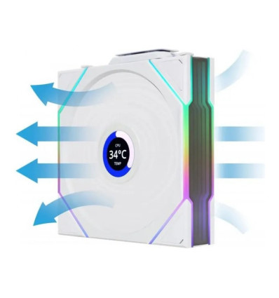 Lian Li Uni FAN TL Wireless aRGB LCD 120 Reverse Blanco 120mm Ventilador PC
