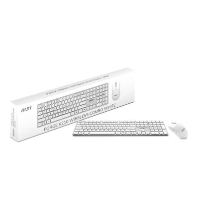 Pack teclado + ratón inalámbrico MSI Forge K210 Wireless Blanco