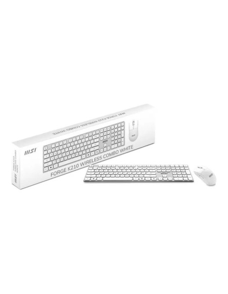 Pack teclado + ratón inalámbrico MSI Forge K210 Wireless Blanco