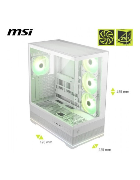 MSI MAG Pano M110R Blanca Micro-ATX Caja para PC