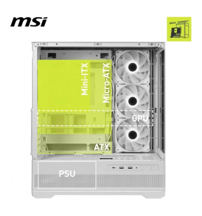 MSI MAG Pano M110R Blanca Micro-ATX Caja para PC