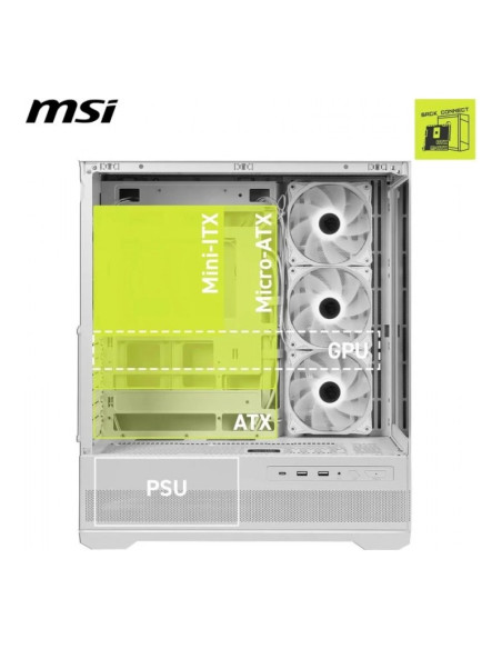 MSI MAG Pano M110R Blanca Micro-ATX Caja para PC
