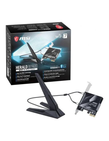 Tarjeta de red PCIe MSI Herald WiFi 7 BE9400 + Bluetooth 5.4