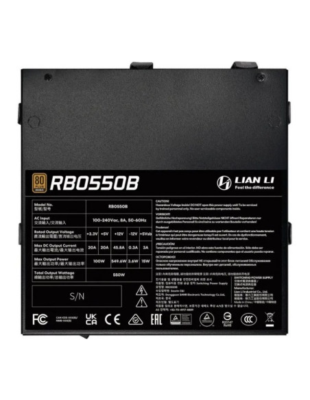 Lian Li RB 550W 80+ Bronze Black Fuente de alimentación 550W