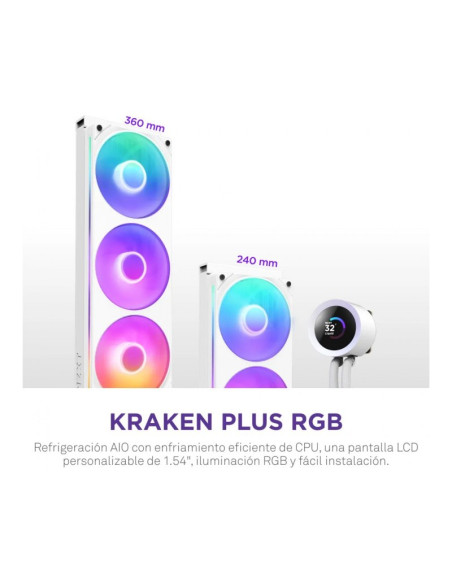 NZXT Kraken Plus 360 RGB Blanca 360mm Refrigeración líquida PC