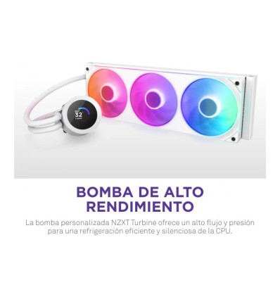NZXT Kraken Plus 360 RGB Blanca 360mm Refrigeración líquida PC