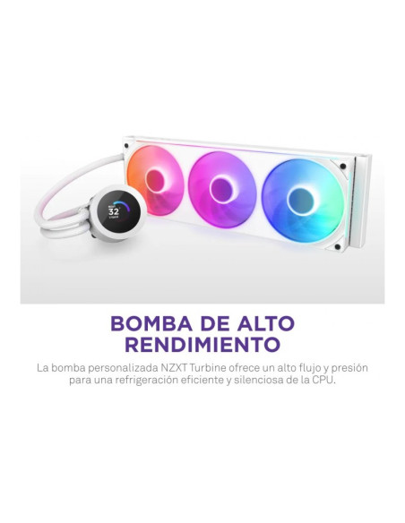 NZXT Kraken Plus 360 RGB Blanca 360mm Refrigeración líquida PC