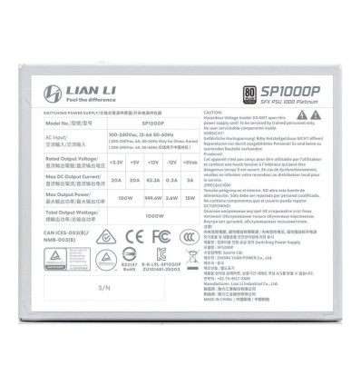 Lian Li SP 1000W 80+ Platinum White SFX Fuente de alimentación 1000W
