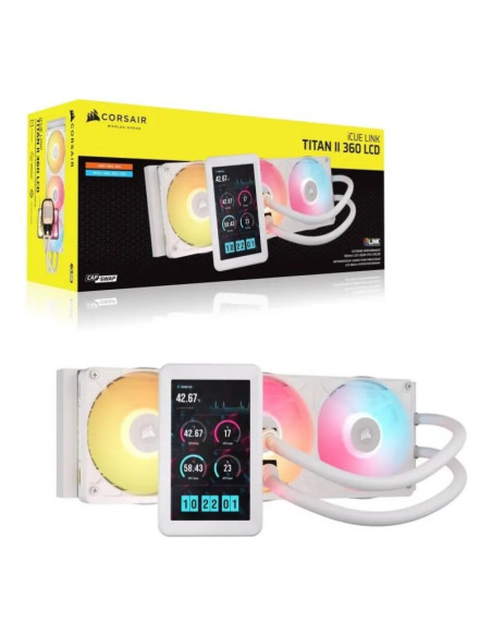 Corsair iCUE Link TITAN II 360 RX LCD Blanca Refrigeración líquida PC