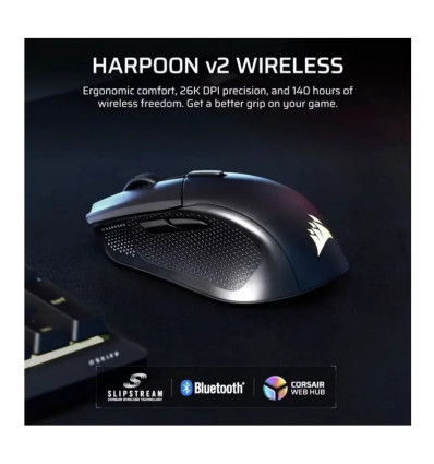 Ratón Gaming Corsair Harpoon V2 Wireless RGB Negro