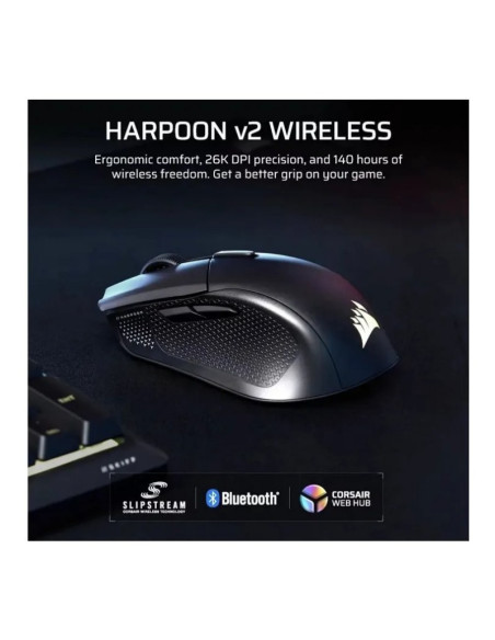 Ratón Gaming Corsair Harpoon V2 Wireless RGB Negro