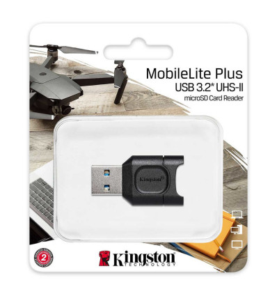 Kingston MobileLite Plus Lector de Tarjetas microSD UHS-II USB 3.2 Gen 1 Negro