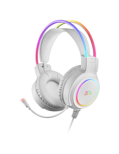 Auriculares Mars Gaming MHRGB RGB Blancos