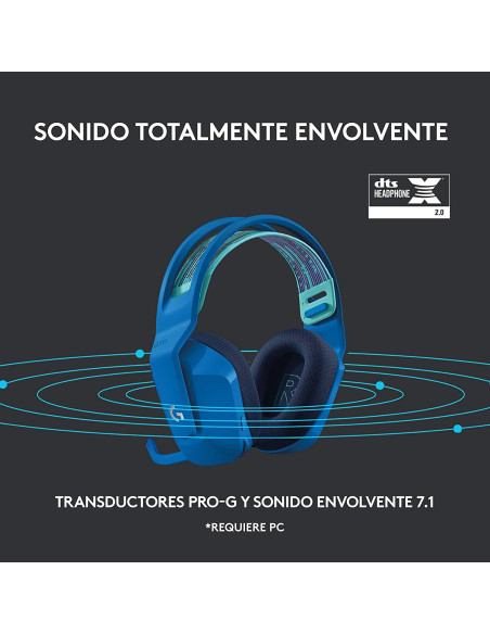 Auriculares LOGITECH G733 Lightspeed Azul RGB