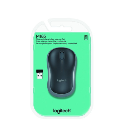 RATON LOGITECH M185 NEGRO-GRIS 910-002235 WIRELES