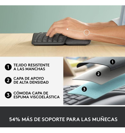 Logitech Ergo K860 Teclado Inalámbrico Ergonómico USB/Bluetooth Negro