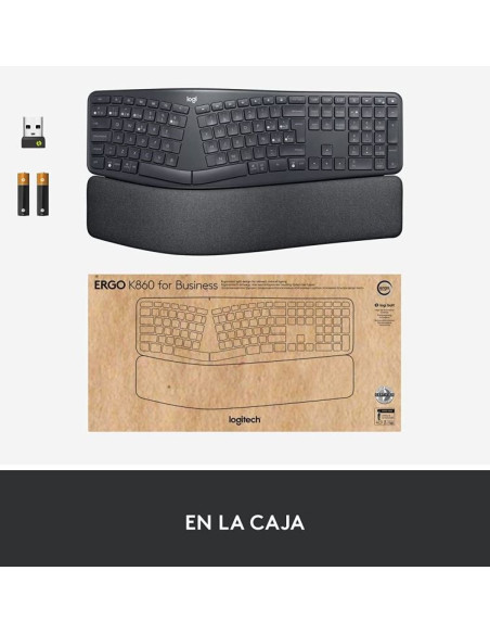 Logitech Ergo K860 Teclado Inalámbrico Ergonómico USB/Bluetooth Negro