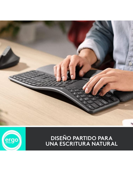 Logitech Ergo K860 Teclado Inalámbrico Ergonómico USB/Bluetooth Negro
