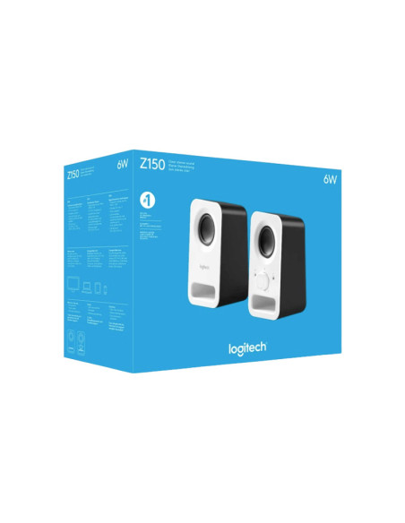 Empaque de altavoces Logitech Z150 980-000815 en color blanco