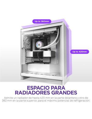 Caja para PC NZXT H7 Flow (2024) White e-ATX
